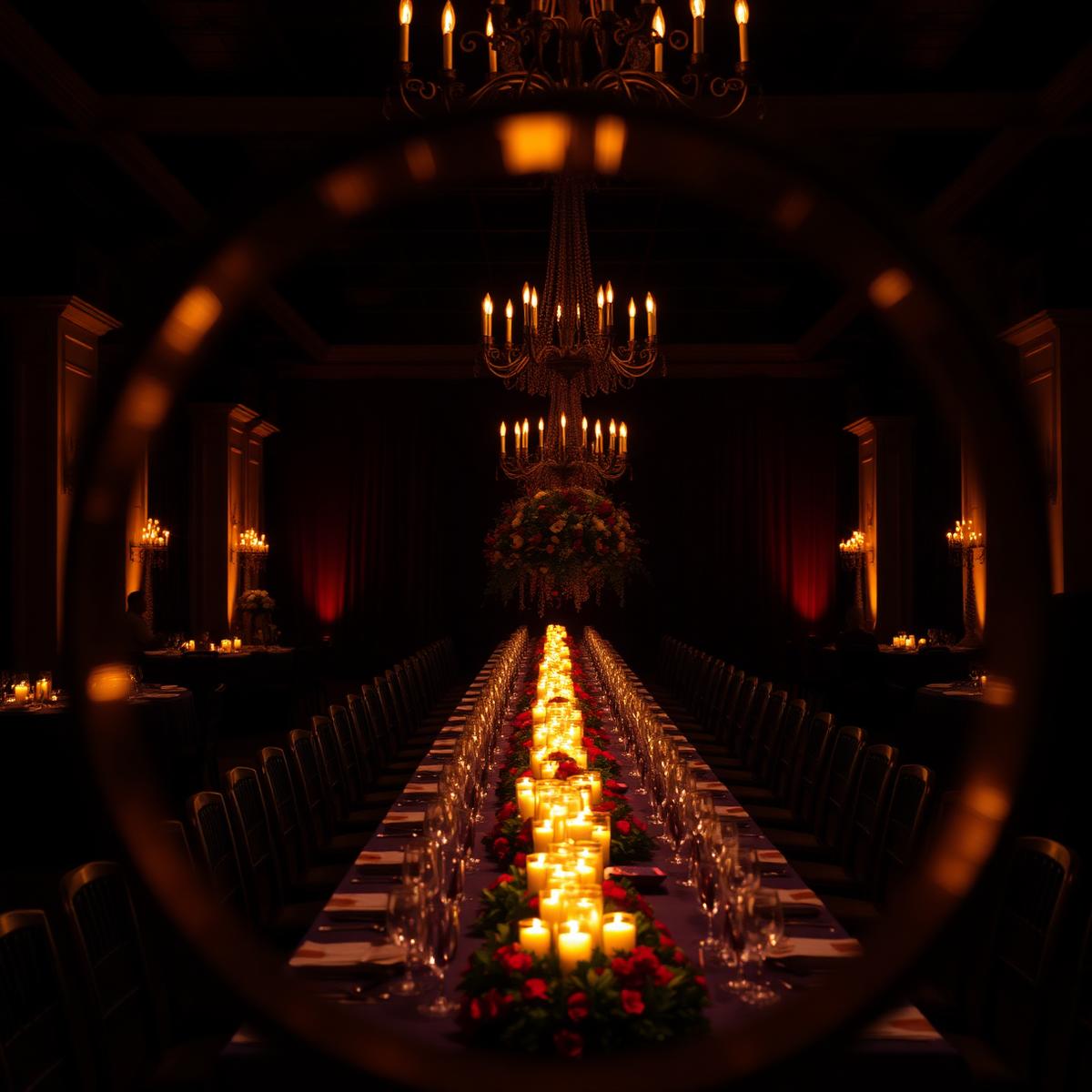 Luxury wedding reception through a 360 photo booth ring